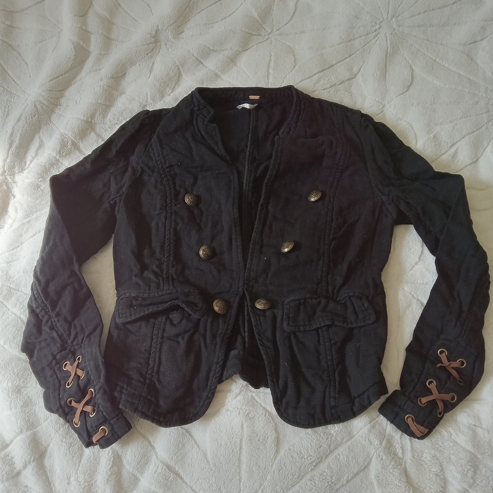 Free People Stylish Black Women's Jacket Piratecore